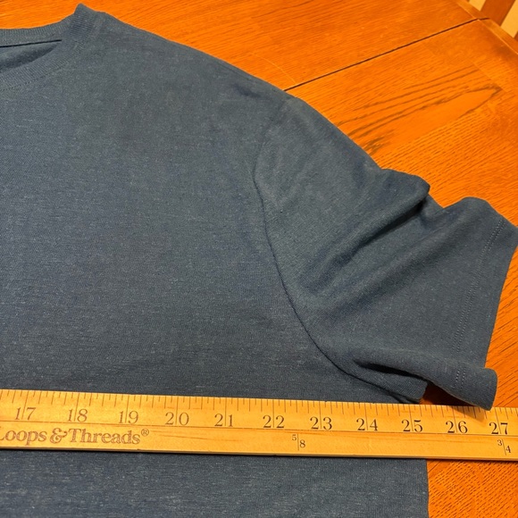 Express Blue Linen Blend Short Sleeve T-Shirt Men’s XL-Tall. - Picture 11 of 14